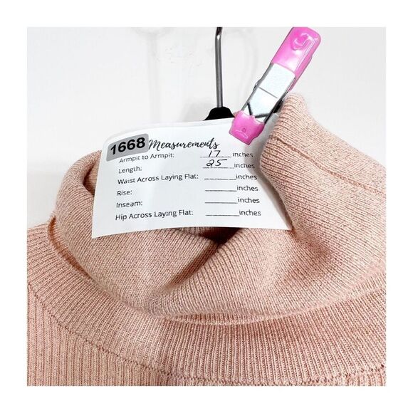 Ann Taylor Sweater Turtleneck Pink Metallic Pullover Womens Small NEW - Picture 2 of 7